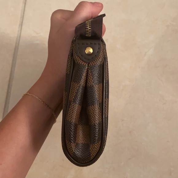 Louis Vuitton Damier Ebene Eva Pochette Shoulder Bag w/ Strap - Picture 3 of 12